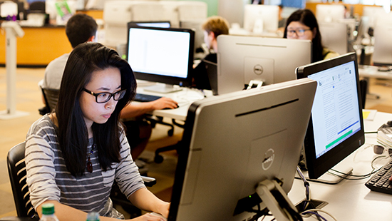 people studying at library